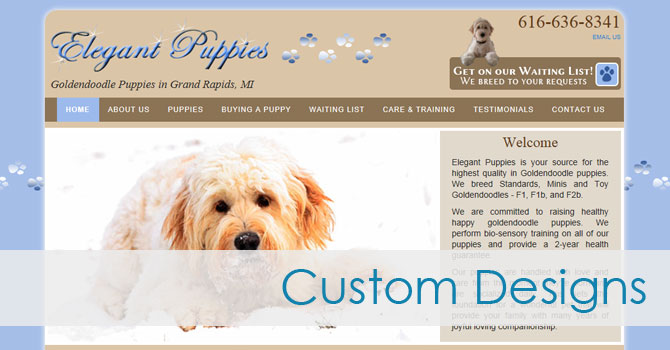 custom dog breeder website designs custom dog breeder website design